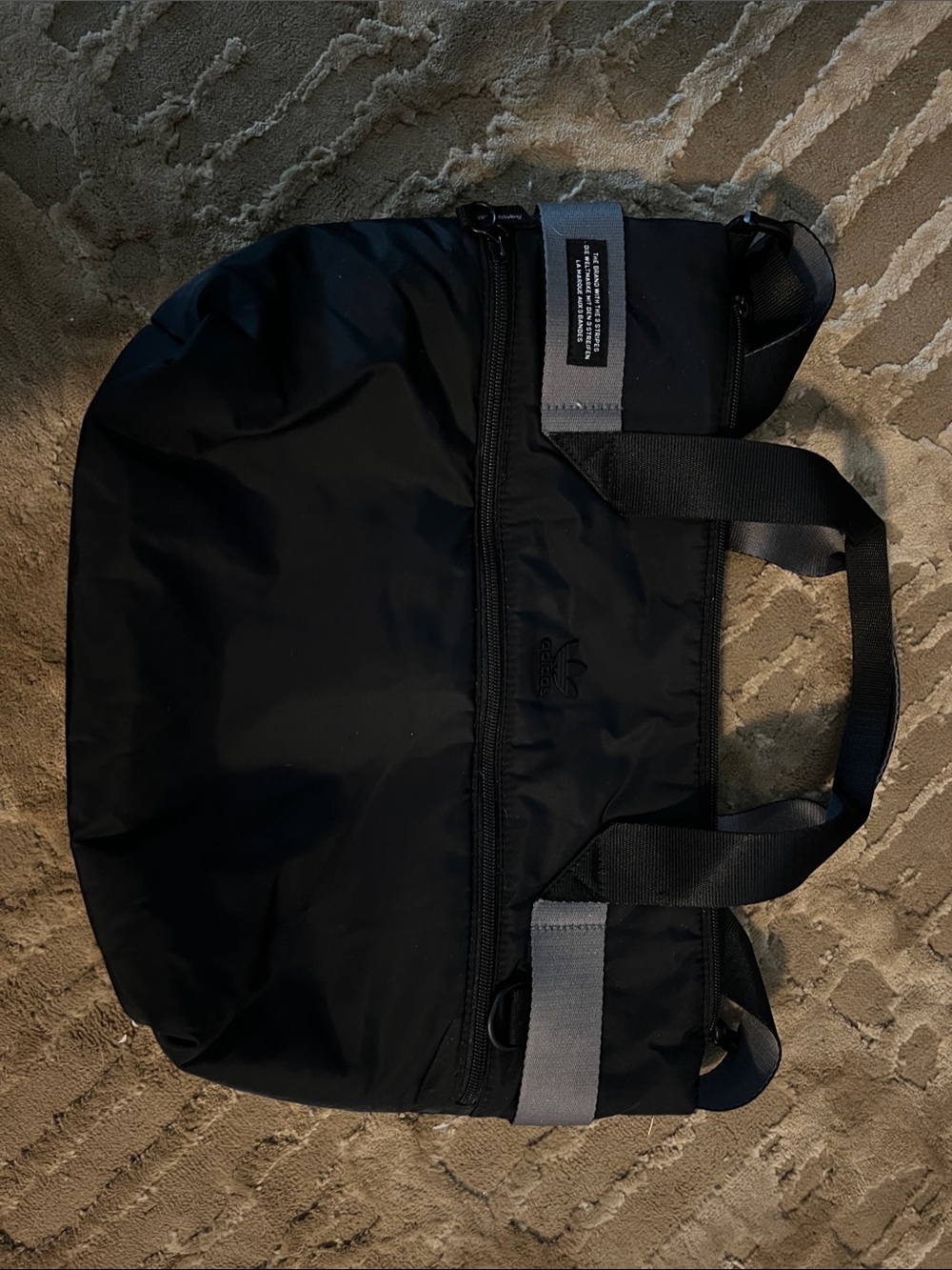 adidas Black Duffel / Gym Tote with Gray Accents